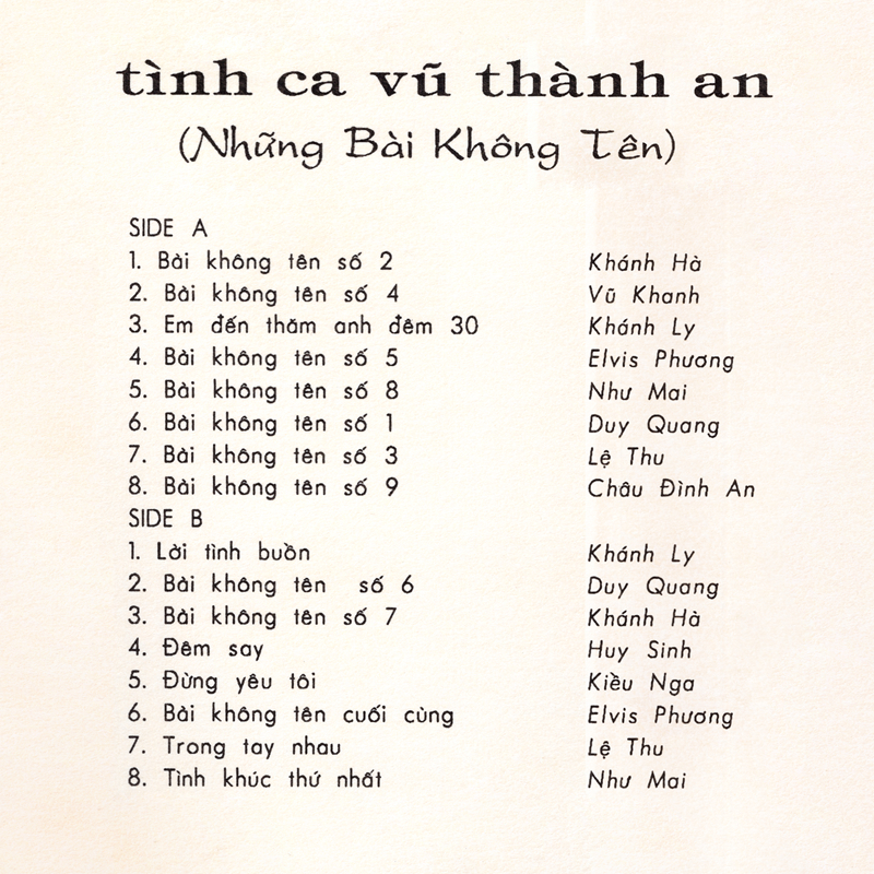 Tape Làng Văn - Tình Khúc Vũ Thành An
