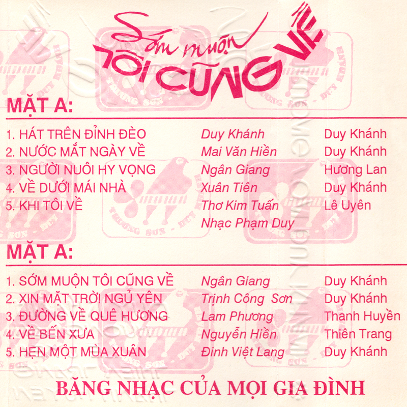 Tape Trường Sơn Duy Khánh 5 - Sớm Muộn Tôi Cũng Về