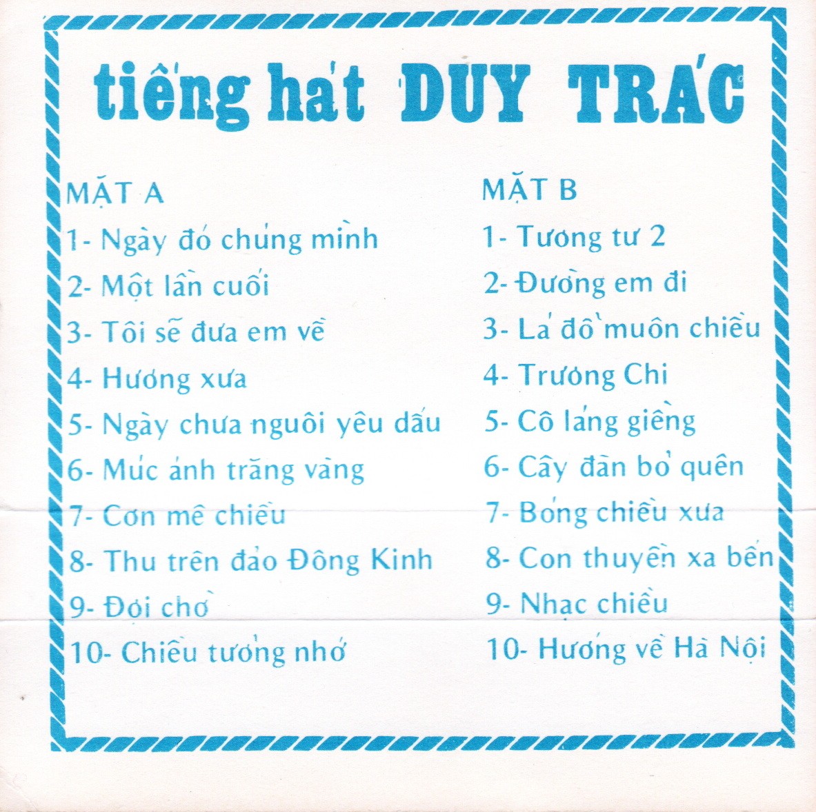 Tape Tiếng Hát Duy Trác 1