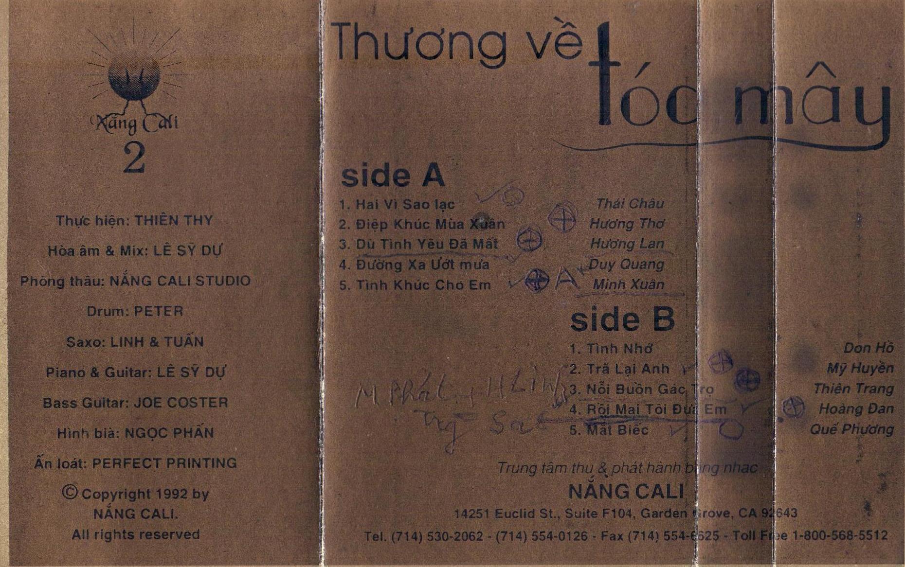 Tape Nắng Cali 2 - Thương Về Tóc Mây
