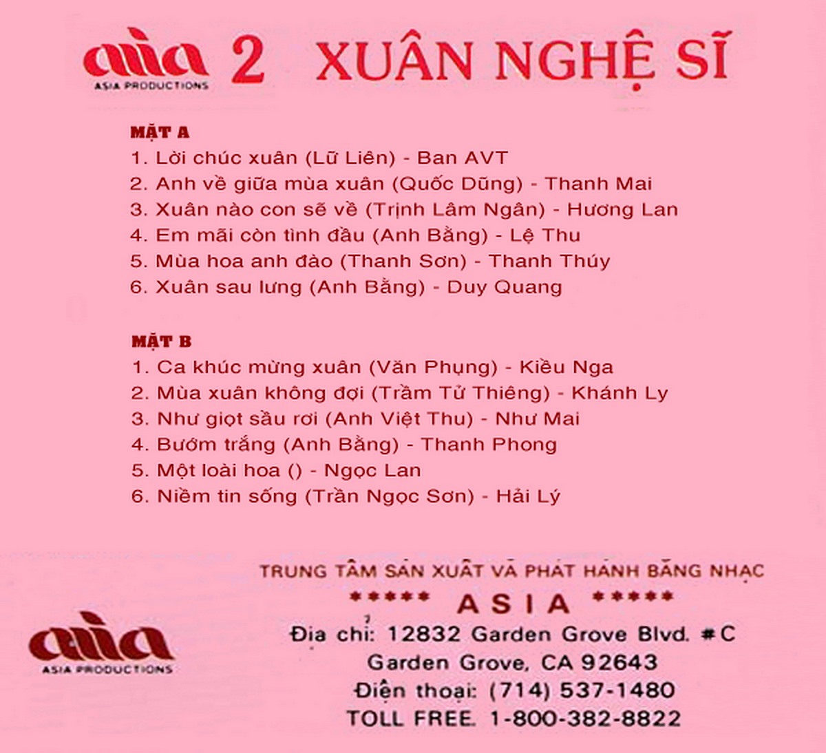 Tape Asia 02 - Xuân Nghệ Sĩ