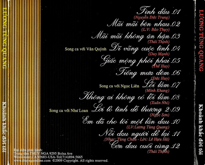 Thúy Nga CD - Khoảnh Khắc Đời Tôi - Lương Tùng Quang