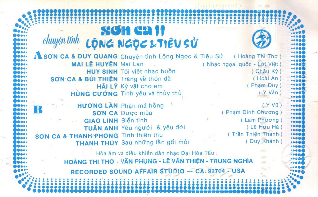 Tape Sơn Ca Hải Ngoại 11 - Chuyện Tình Long Ngọc & Tiểu Sử