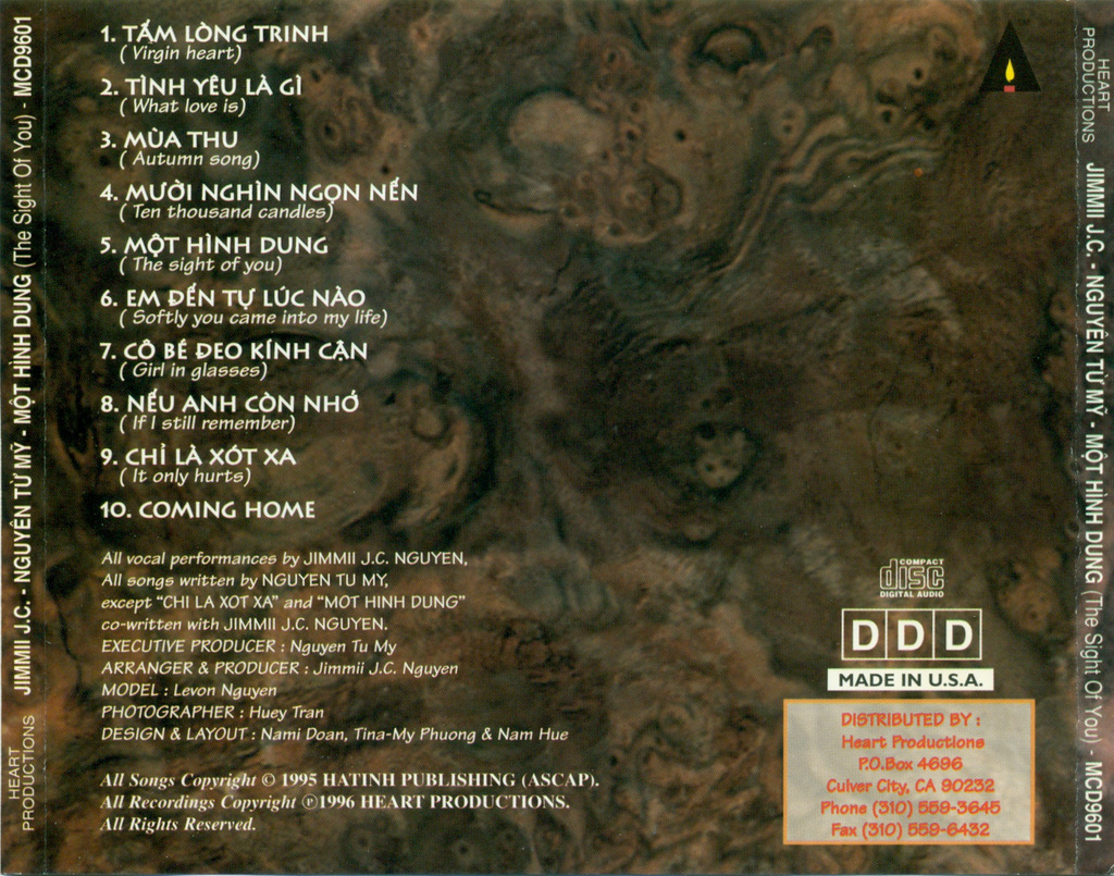 Heart Productions CD - Một Hình Dung - JC Jimmy Nguyễn