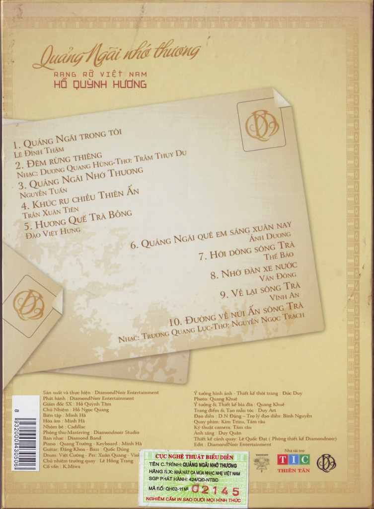 Diamond Nior CD - Quảng Ngãi Nhớ Thương - Hồ Quỳnh Hương