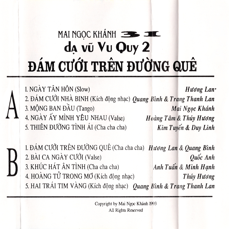 Tape Mai Ngọc Khánh 31 - Đám Cưới Trên Đường Quê