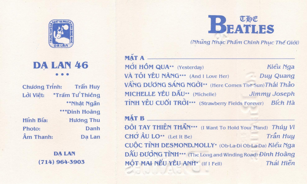 Tape Dạ Lan 046 - The Beatles
