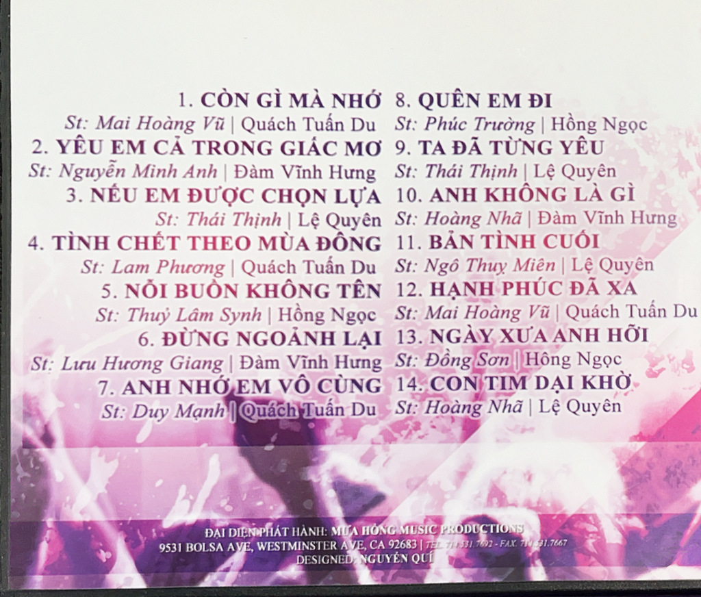 Mưa Hồng CD - Top Hit - Bản Tình Cuối