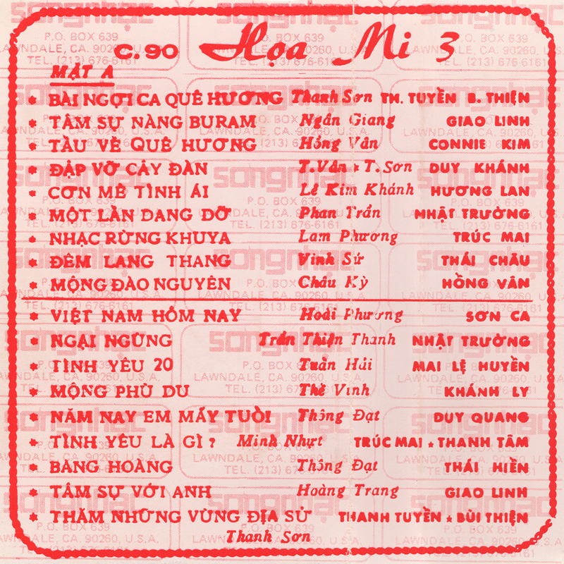 Tape Sóng Nhạc - Họa Mi 3