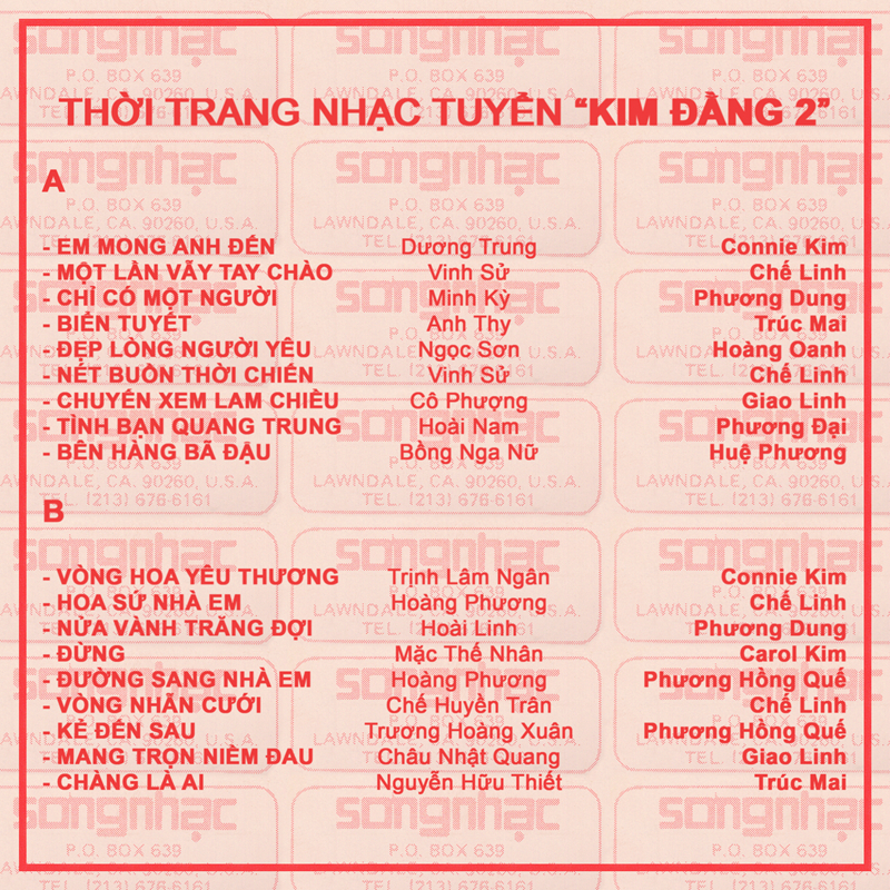 Tape Sóng Nhạc - Kim Đằng 2