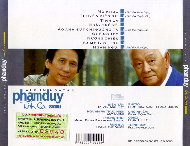 Phương Nam CD - Tình Ca - Hòa Tấu Phạm Duy