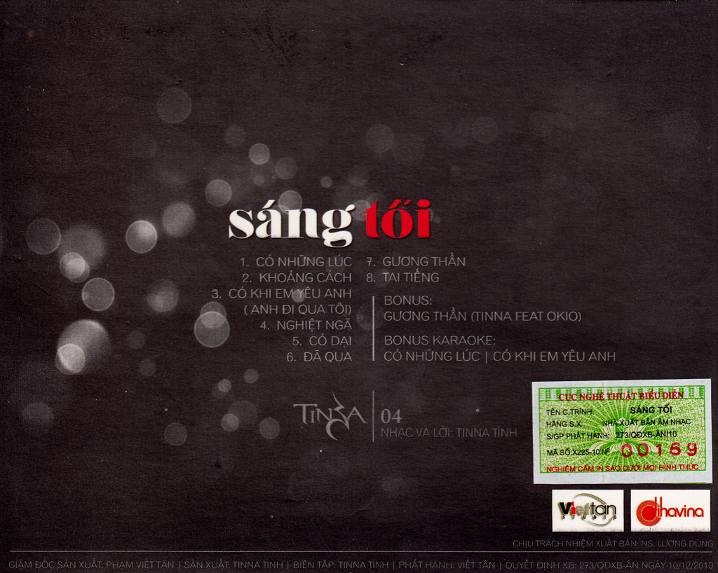 Dihavina CD - Sáng Tối - Tinna Tình