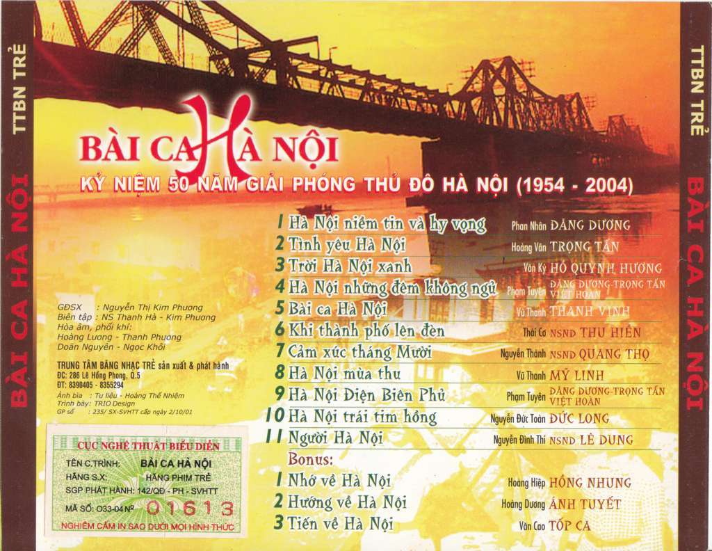 Băng Nhạc Trẻ CD - Bài Ca Hà Nội