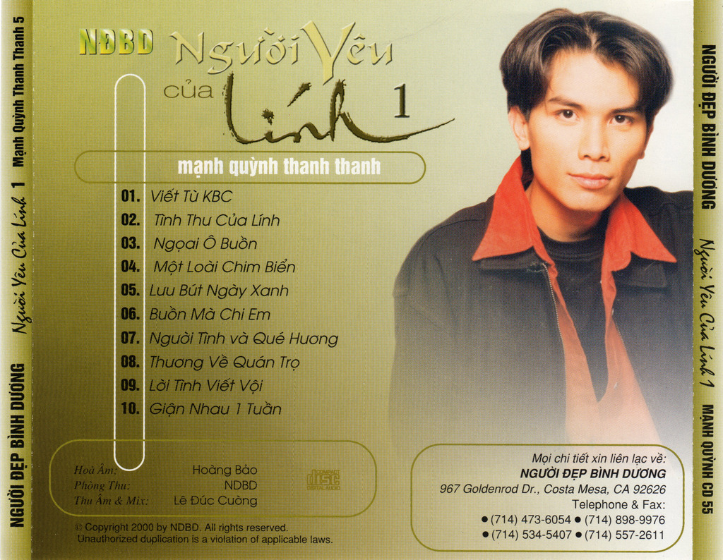 Người Đẹp Bình Dương CD - Người Yêu Của Lính - Mạnh Quỳnh, Thanh Thanh