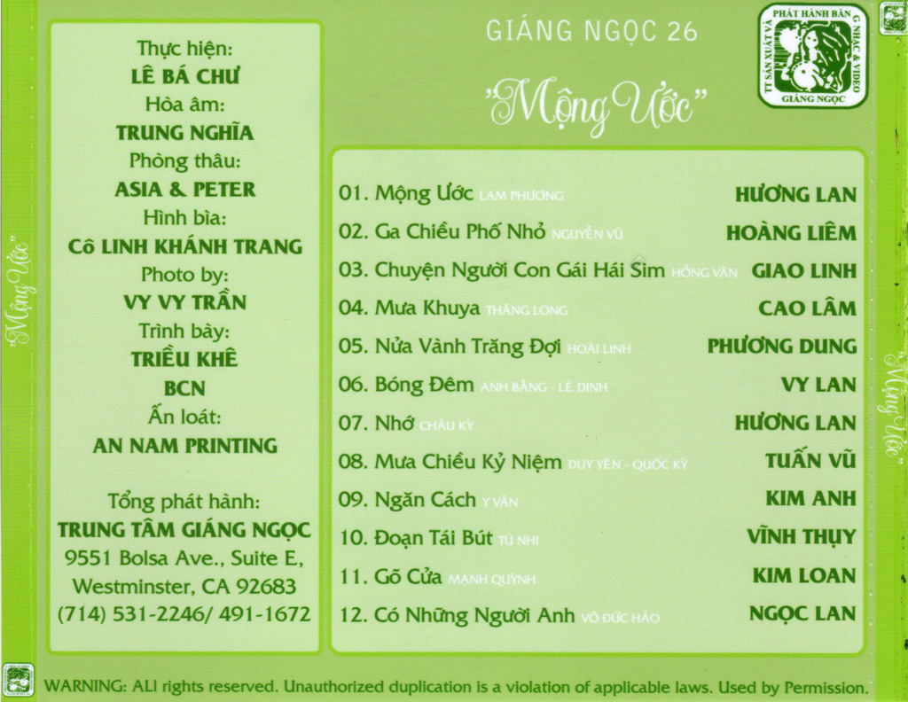 Tape Giáng Ngọc 26 - Mộng Ước