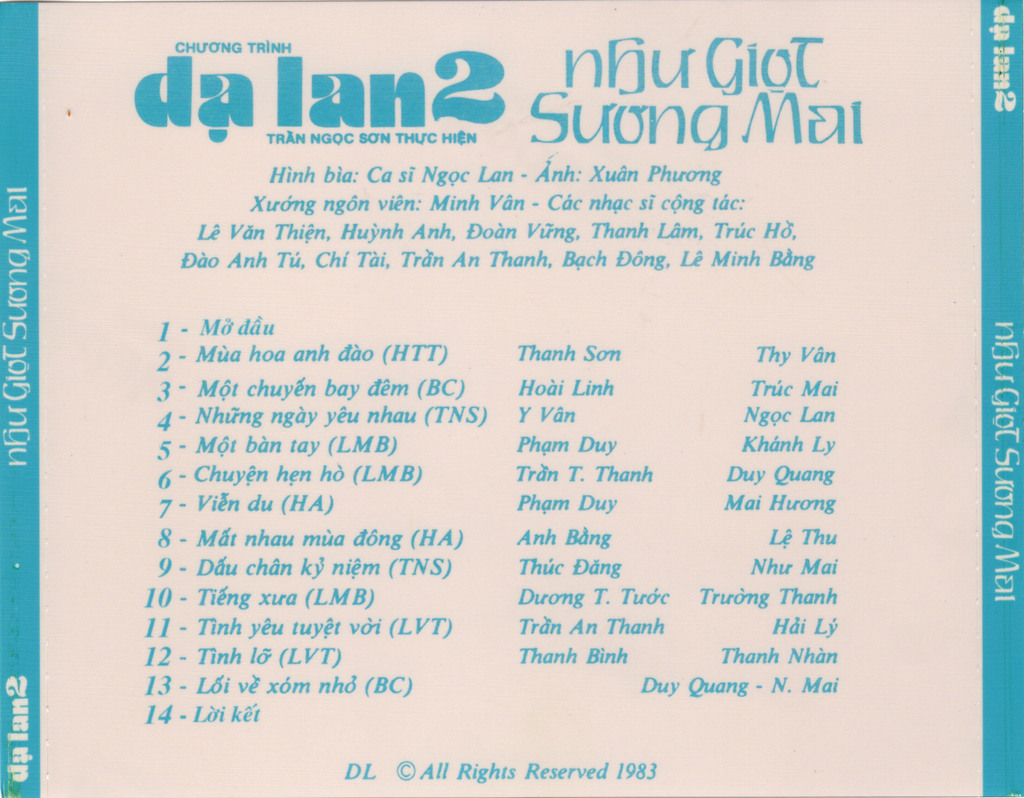 Tape Dạ Lan 02 - Như Giọt Sương Mai