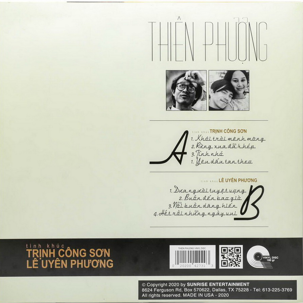 Sunrise CD - Tình Khúc Trịnh Công Sơn, Lê Uyên Phương - Thiên Phượng