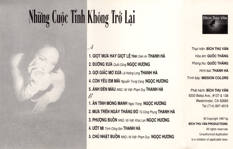 Tape Bích Thu Vân 3 - Những Cuộc Tình Không Trở Lại - Thanh Hà & Ngọc Hương
