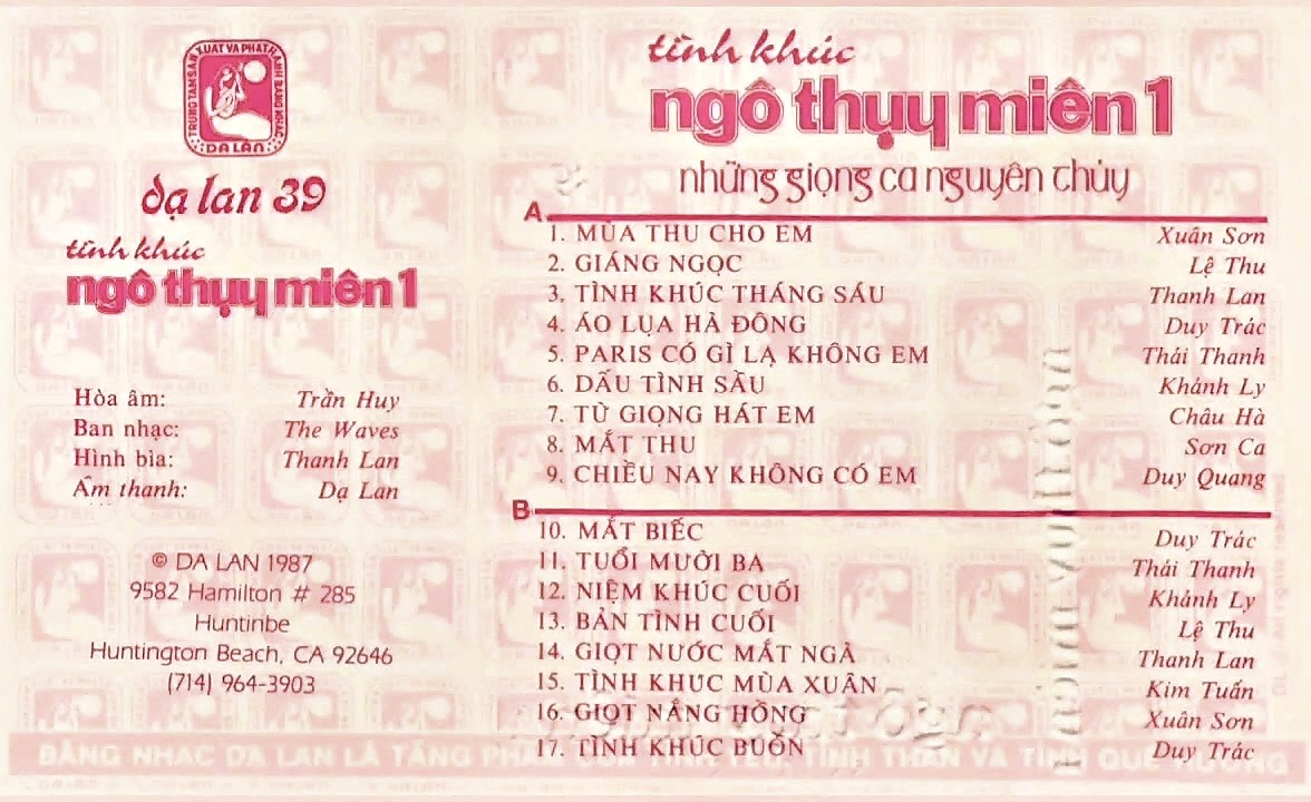 Tape Dạ Lan 39 - Tình Khúc Ngô Thụy Miên