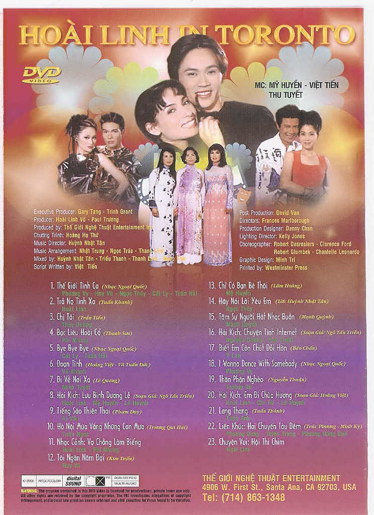 DVD Thế Giới Nghệ Thuật - Hoài Linh In Toronto - Đời