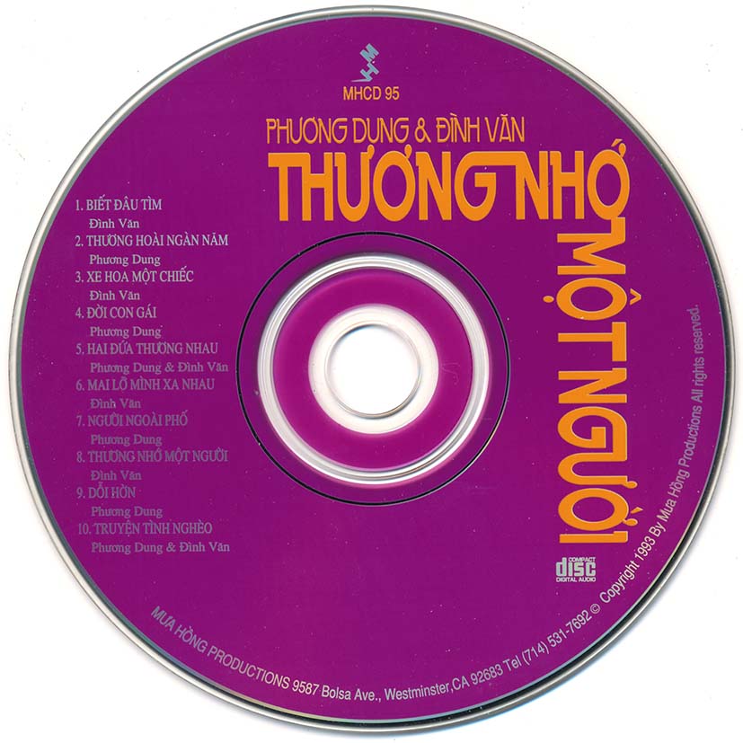 Mưa Hồng CD095 - Thương Nhớ Một Người - Đình Văn & Phương Dung