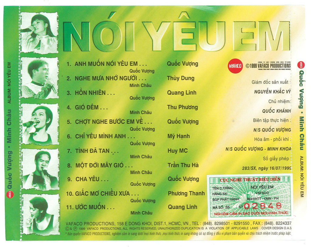 Vafaco CD - Nói Yêu Em