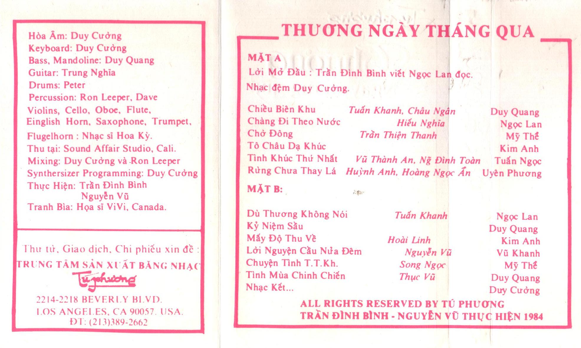 Tape Tú Phương 5 - Thương Nhau Ngày Qua