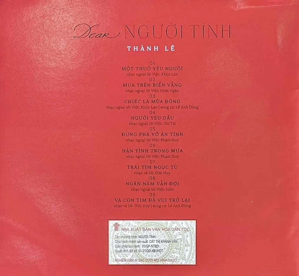 NXB VH Dân Tộc CD - Dear Người Tình - Thành Lê