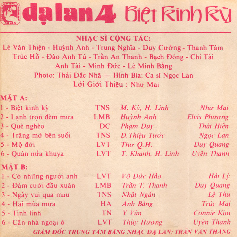 Tape Dạ Lan 4 - Biệt Kinh Kỳ