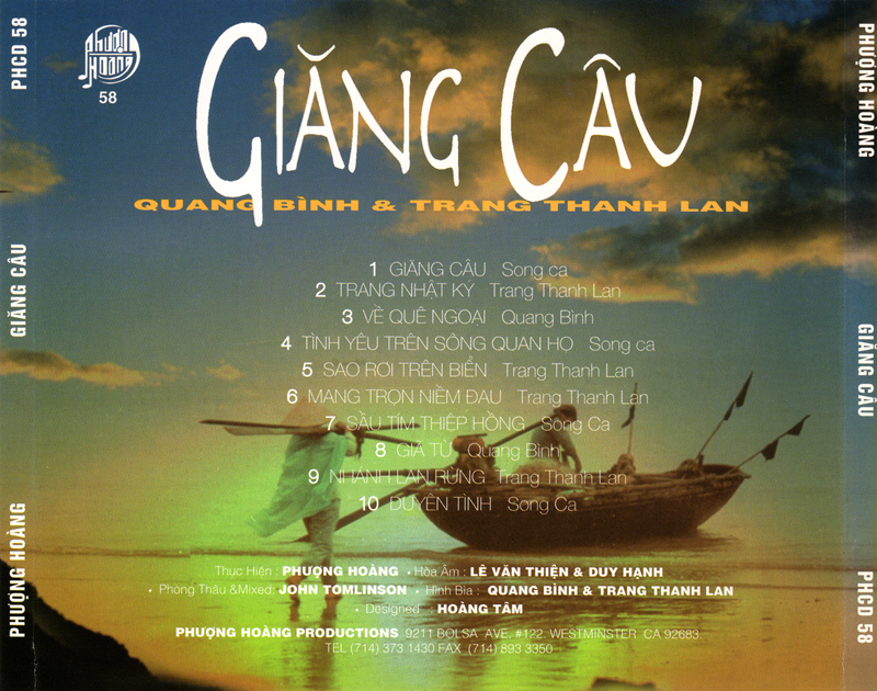 Phượng Hoàng CD058 - Giăng Câu - Quang Bình & Trang Thanh Lan
