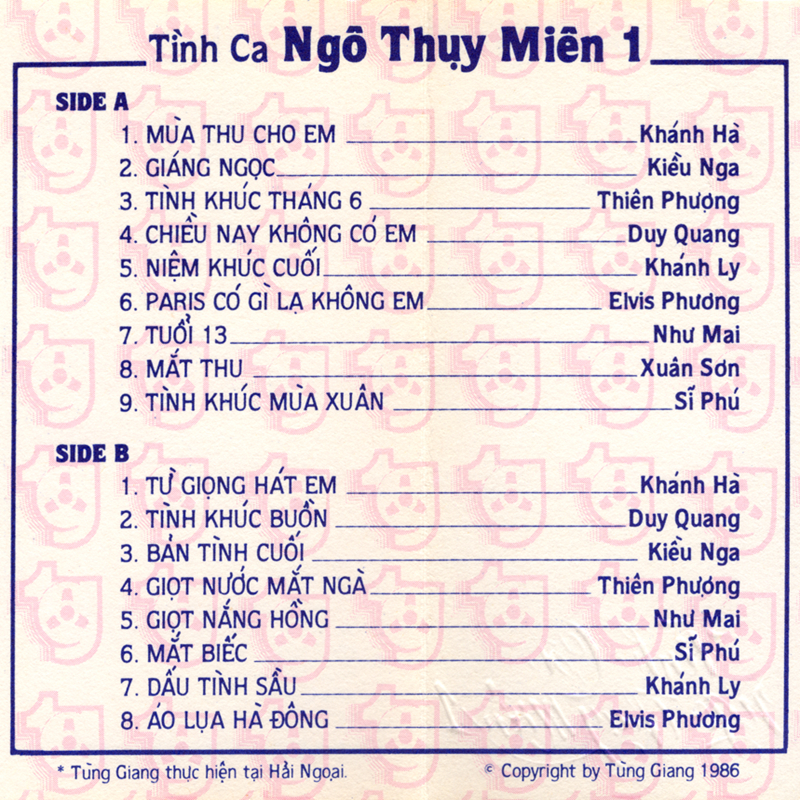 Tape Tùng Giang - Tình Ca Ngô Thụy Miên 1