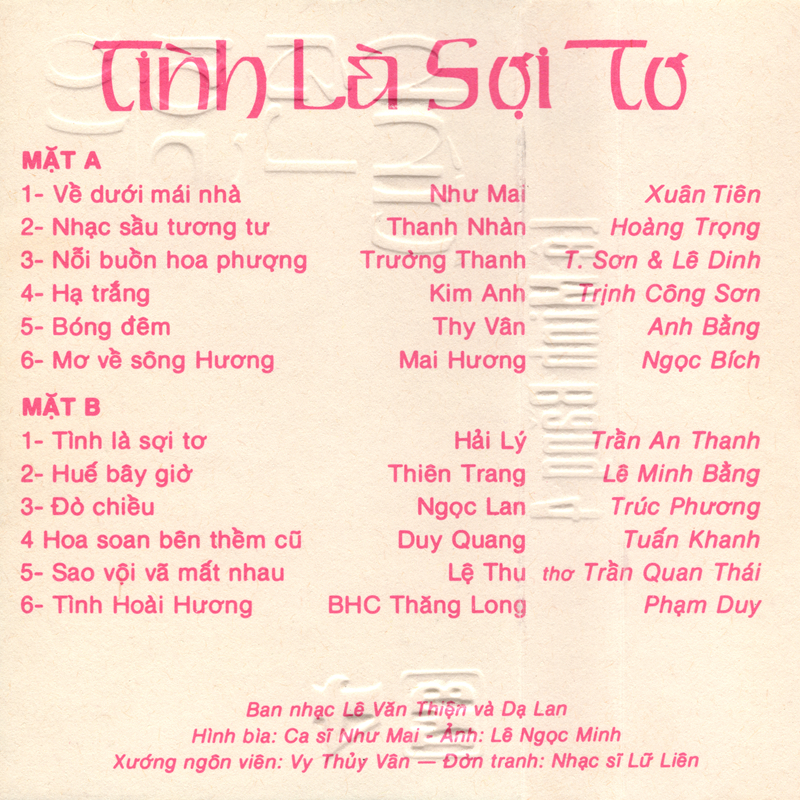 Tape Lê Minh Bằng 4 - Tình Là Sợi Tơ