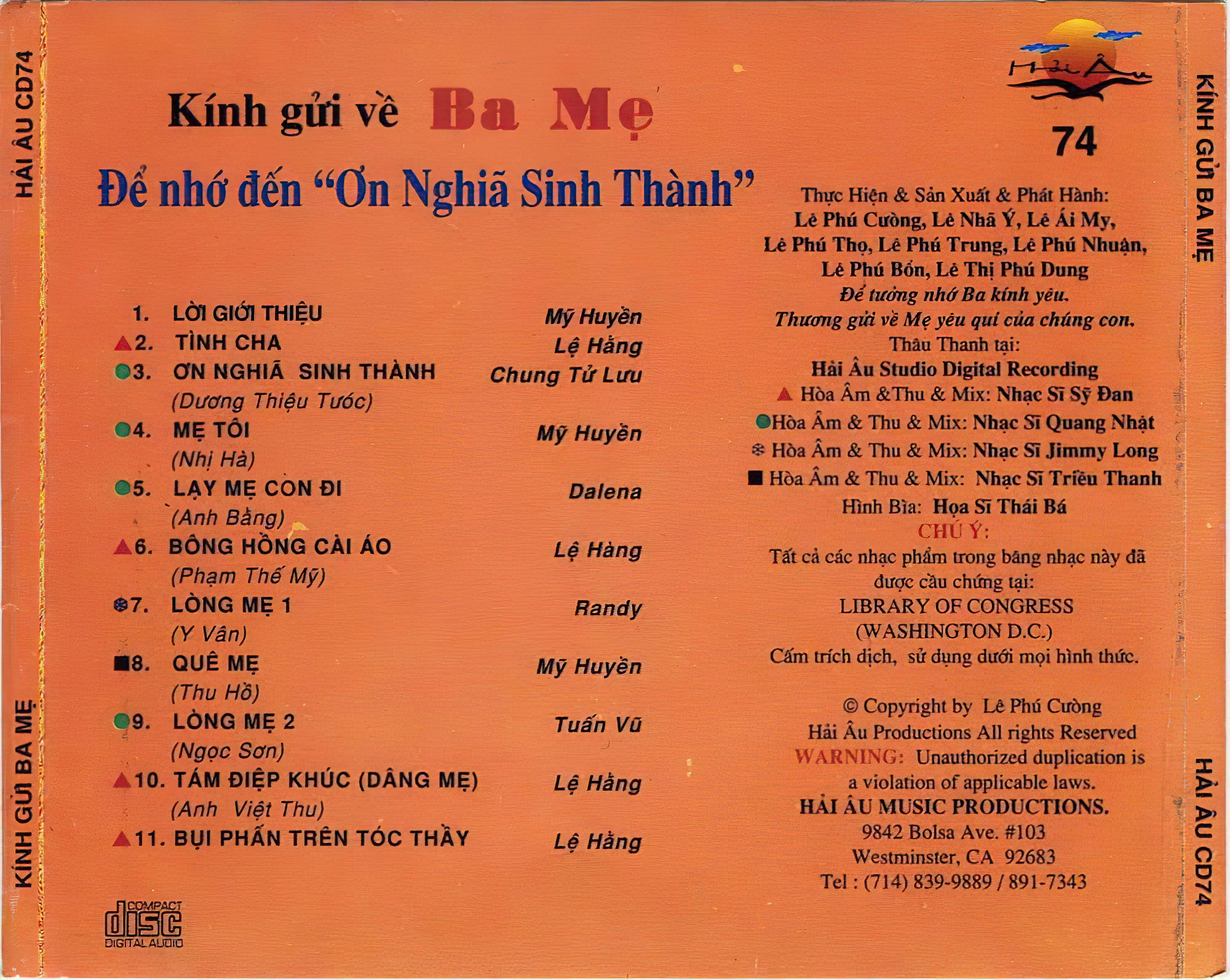 Hải Âu CD074 - Kính Gửi Về Ba Mẹ