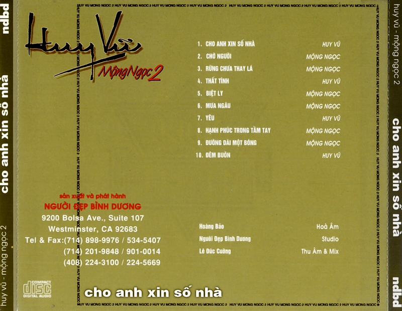 Người Đẹp Bình Dương - Cho Anh Xin Số Nhà - Huy Vũ & Mộng Ngọc