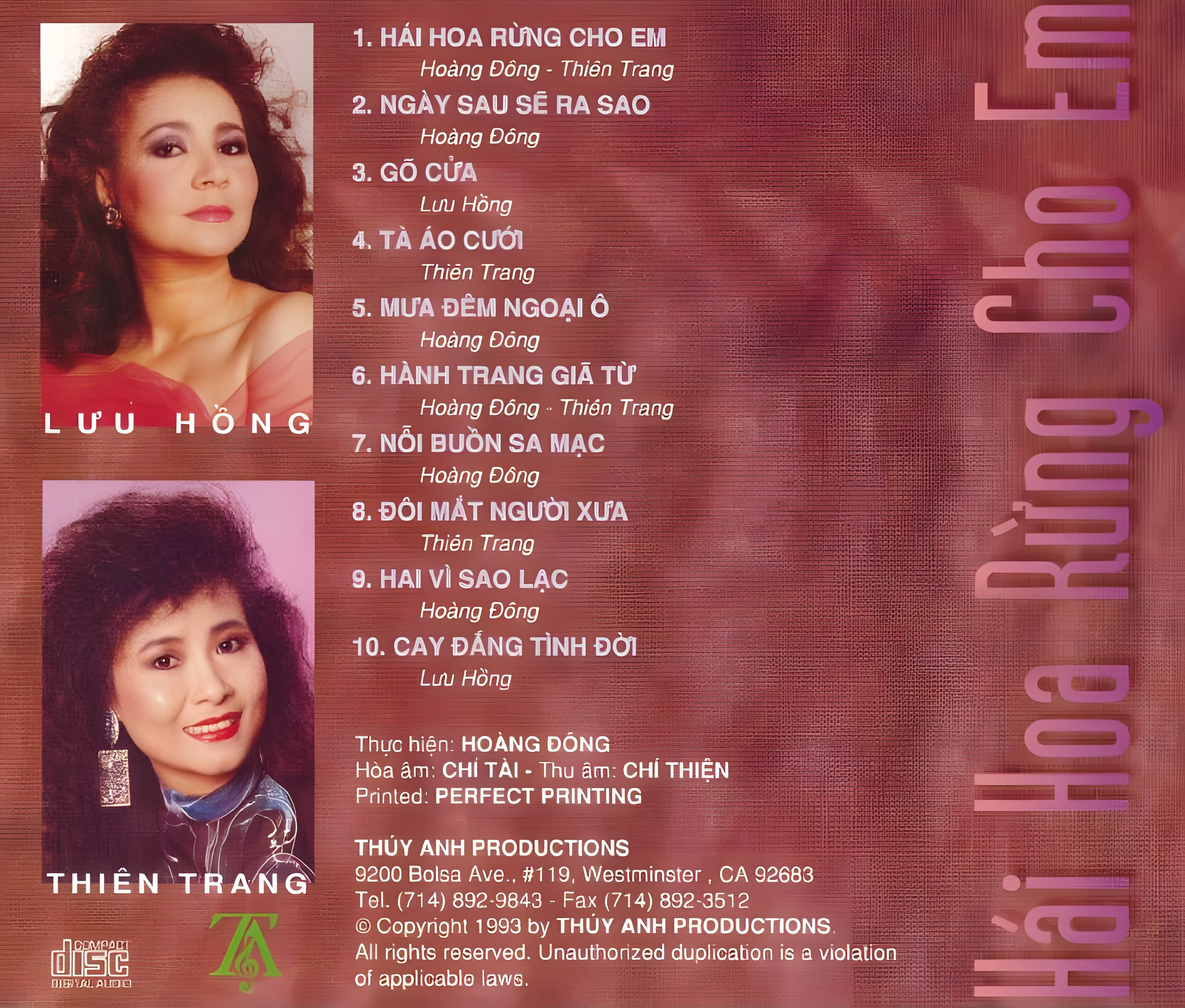 Thúy Anh CD078 - Hái Hoa Rừng Cho Em - Hoàng Đông & Thiên Trang