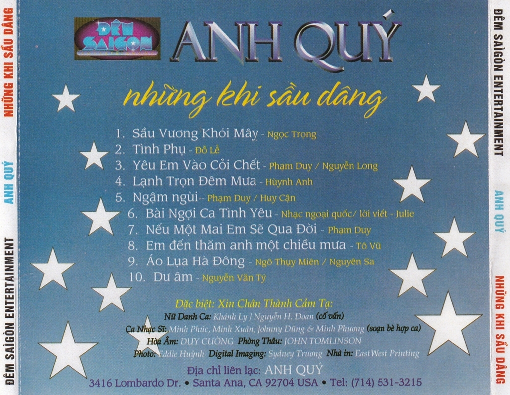 Đêm Sài Gòn CD - Những Khi Sầu Dâng - Anh Quý