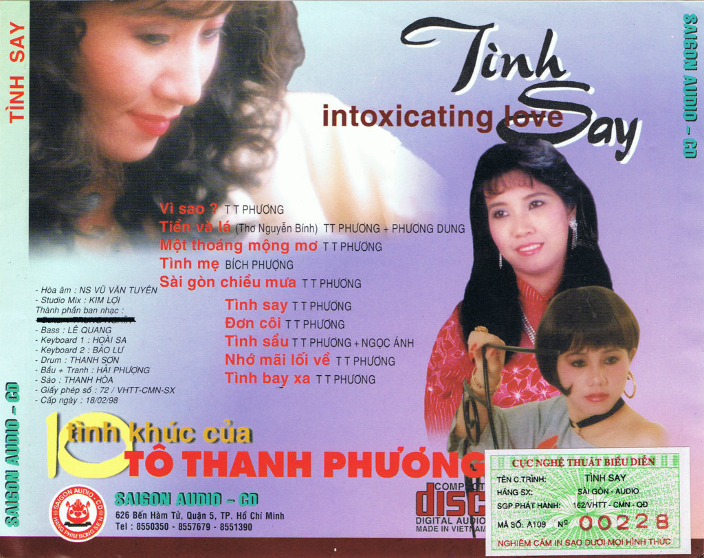Sài Gòn CD - 10 Tình Khúc Tô Thanh Phương - Tình Say