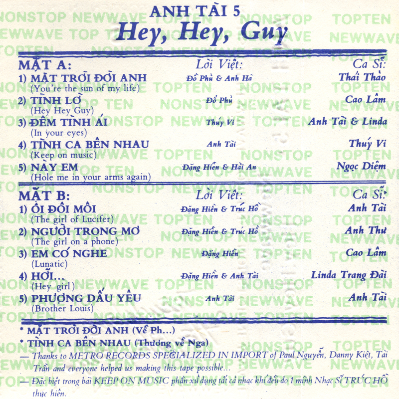 Tape Anh Tài 5 - New Wave - Hey Hey Guy