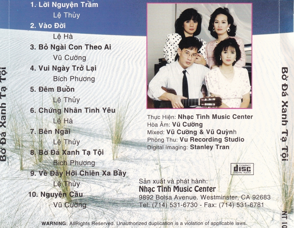 Nhạc Tình CD010 - Bờ Đá Xanh Tạ Tội