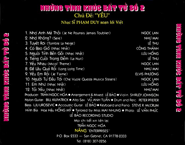 Nắng Enterprise CD - Những Tình Khúc Bất Tử 02