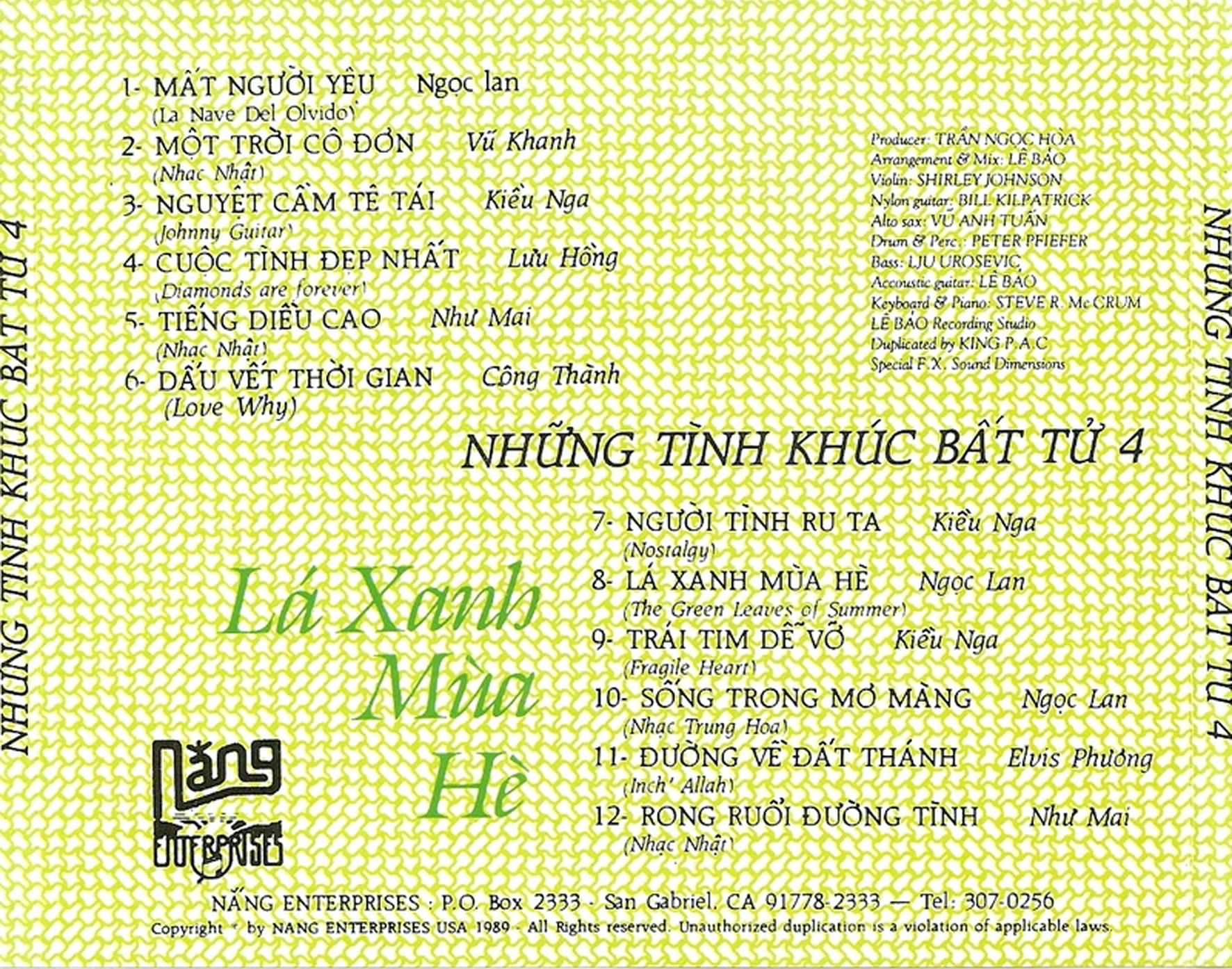 Nắng Enterprise CD - Những Tình Khúc Bất Tử 04
