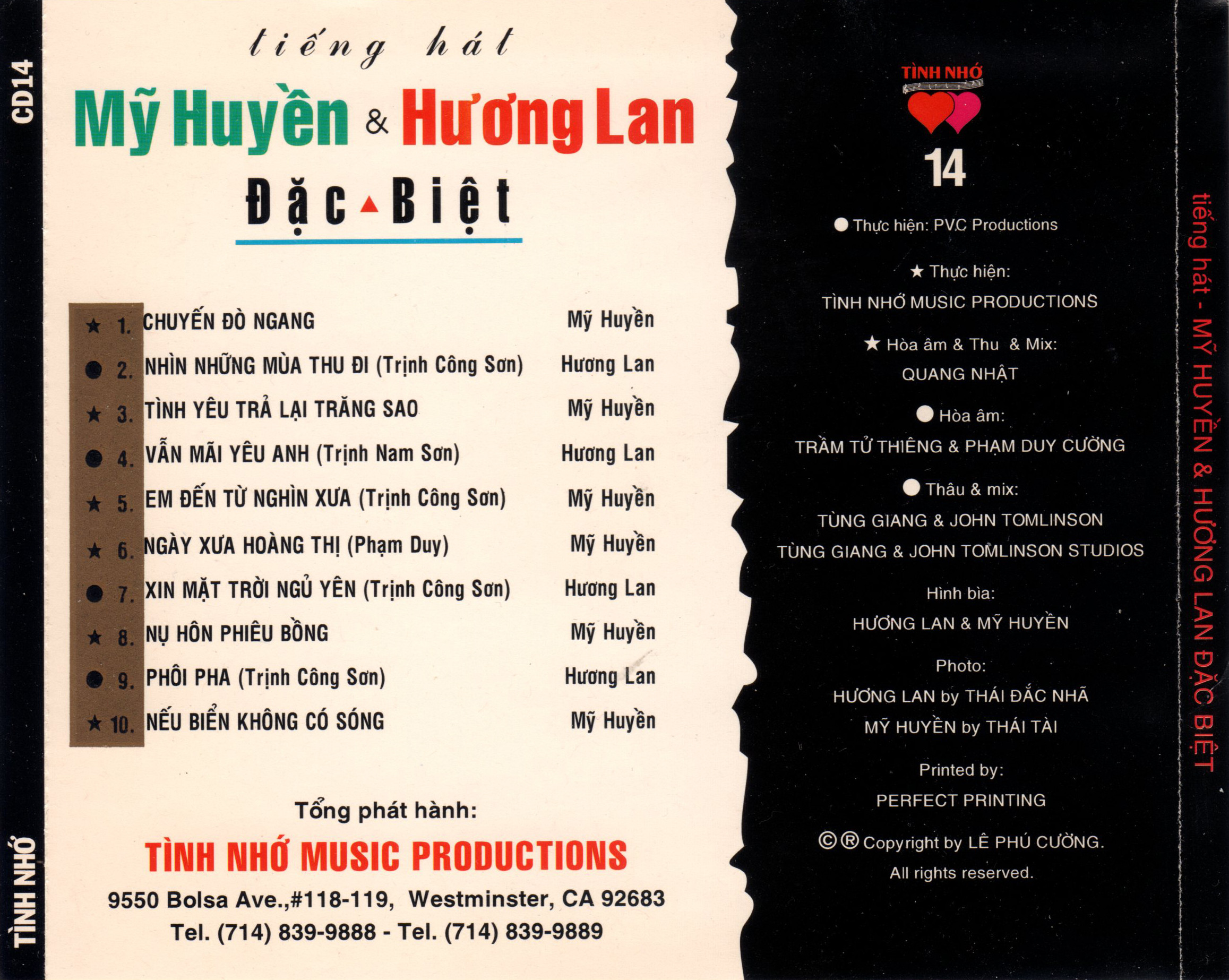 Tình Nhớ CD014 - Tiếng Hát Hương Lan & Mỹ Huyền Đặc Biệt